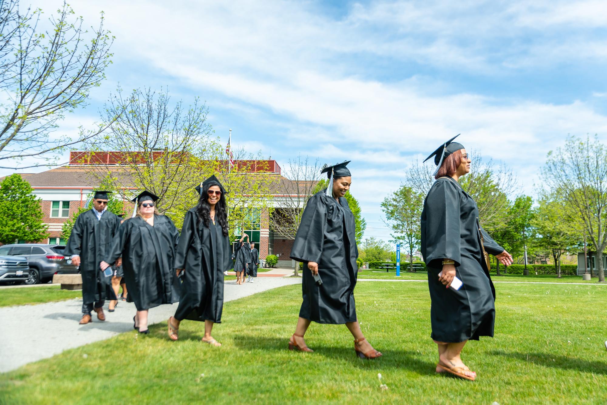 Photo of graduates walking at our Class of 2022 Graduation